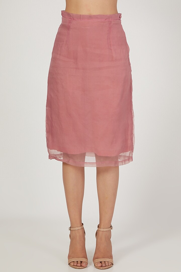 Blush Pink Silk Organza Skirt by Anand Bhushan at Pernia's Pop Up Shop