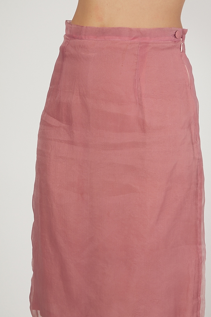 Blush Pink Silk Organza Skirt by Anand Bhushan at Pernia's Pop Up Shop