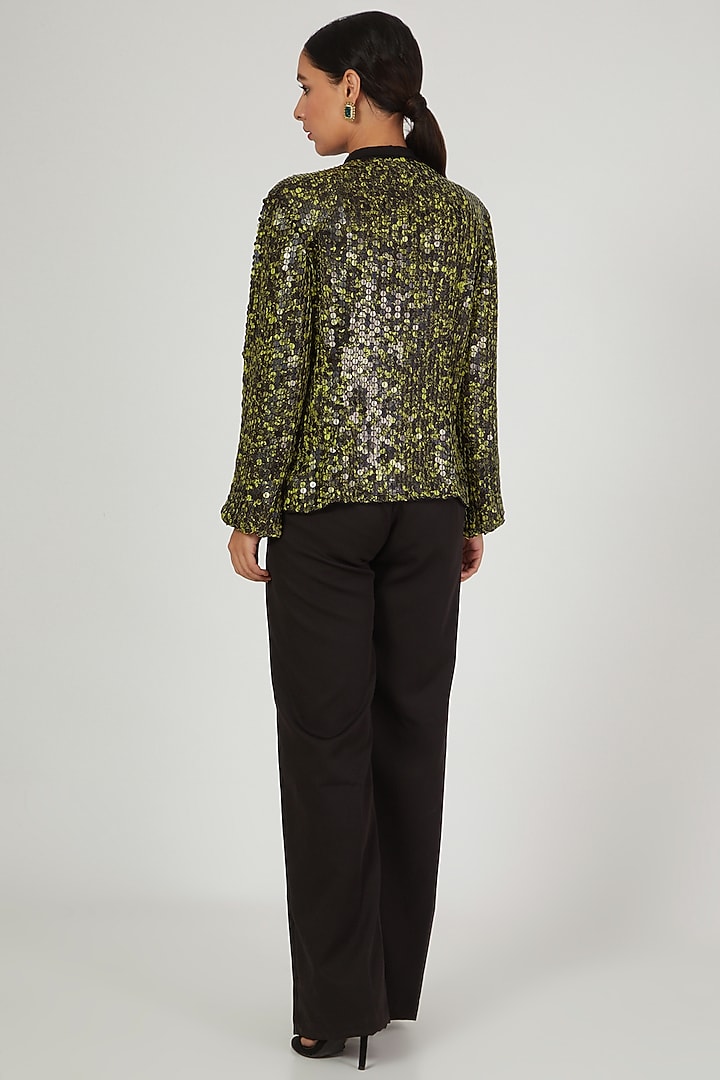 Black Crepe High Waisted Trousers by Anand Bhushan at Pernia's Pop Up Shop