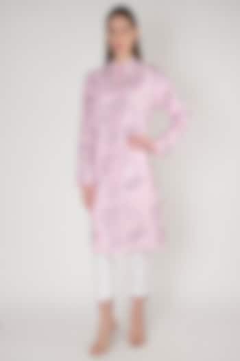 Pink Embroidered Kurta by Anand Bhushan