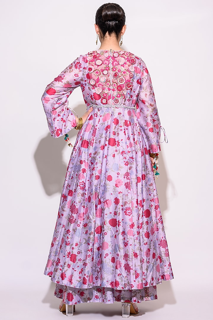 Lilac Silk Kurta Set by Aangan by Parul at Pernia's Pop Up Shop
