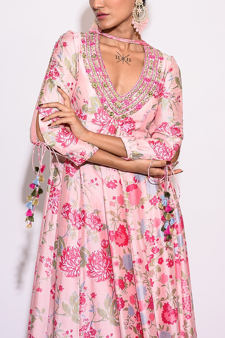 Pink Silk Kurta Set by Aangan by Parul at Pernia's Pop Up Shop
