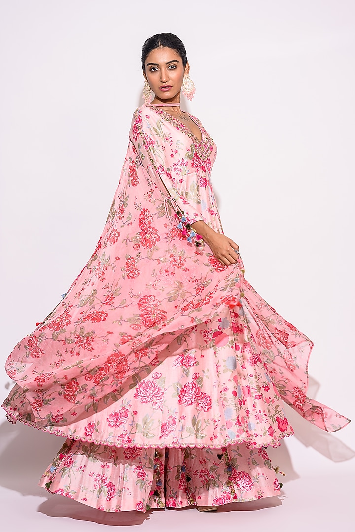 Pink Silk Kurta Set by Aangan by Parul at Pernia's Pop Up Shop