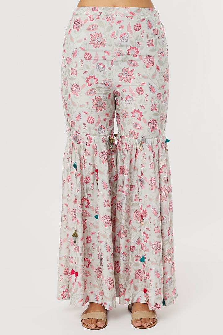 Grey & Pink Printed Kurta Set by Aangan by Parul at Pernia's Pop Up Shop