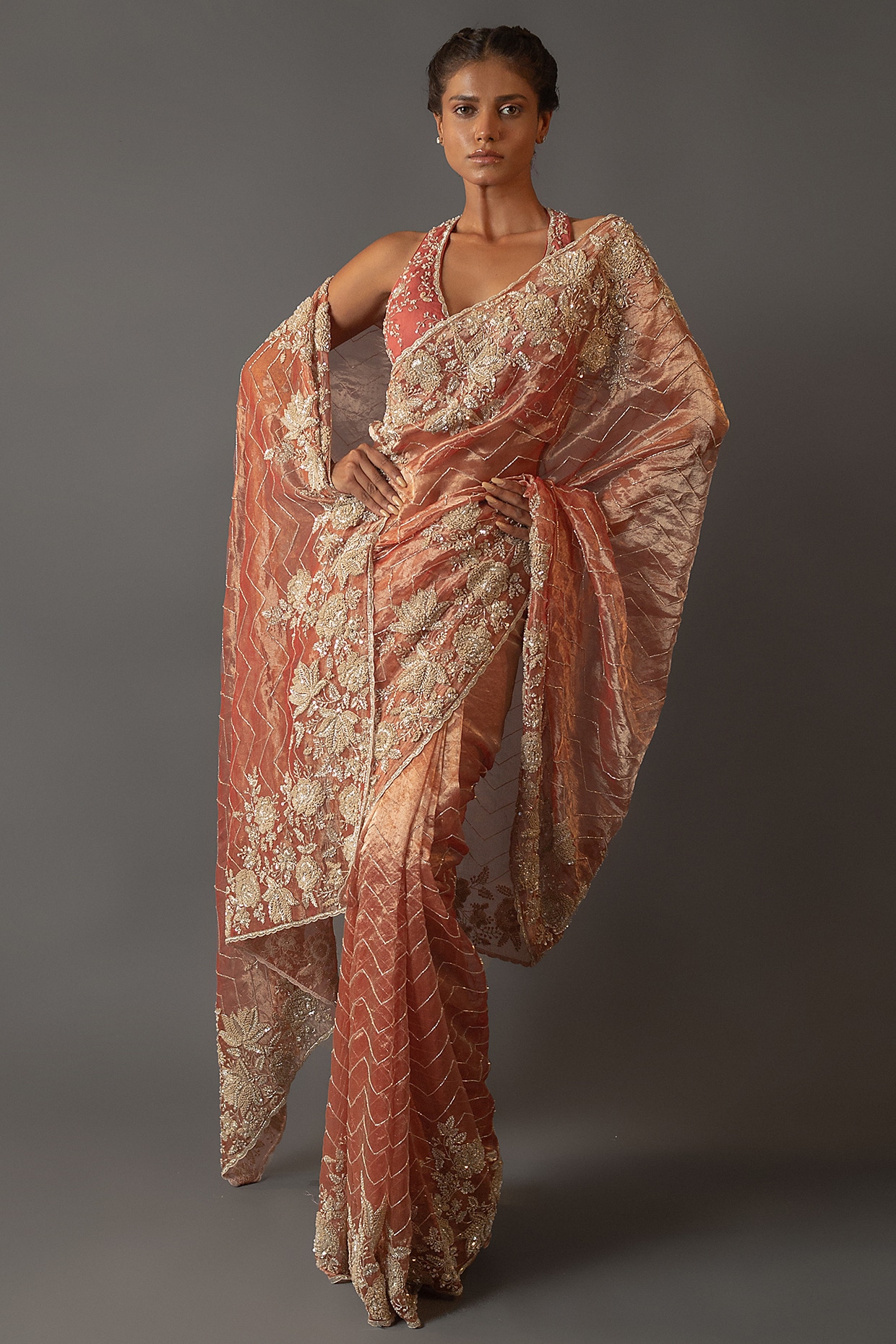 Pink & Multi Linen Saree | Sakhi Fashions – sakhifashions