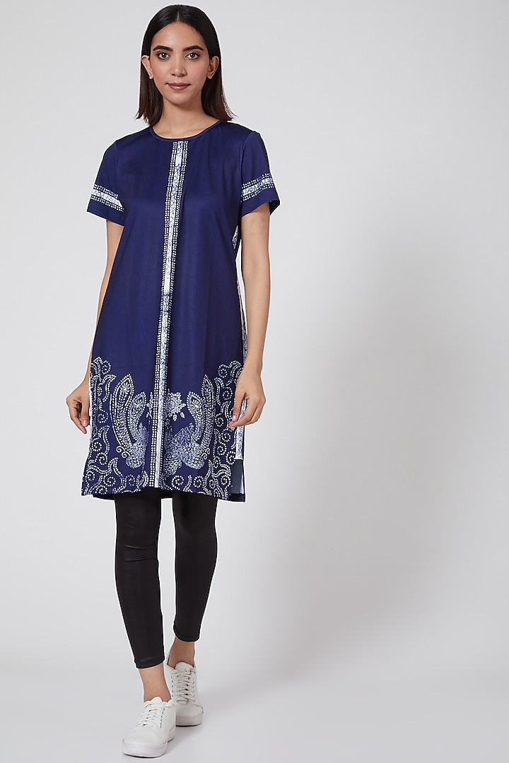 Cobalt Blue Digital Printed Tunic by And