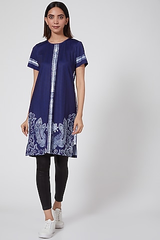 Cobalt Blue Digital Printed Tunic by And