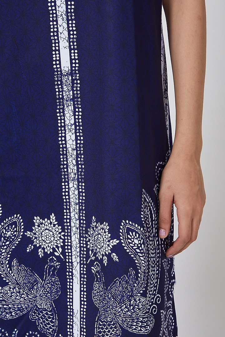 Cobalt Blue Digital Printed Tunic by And at Pernia's Pop Up Shop