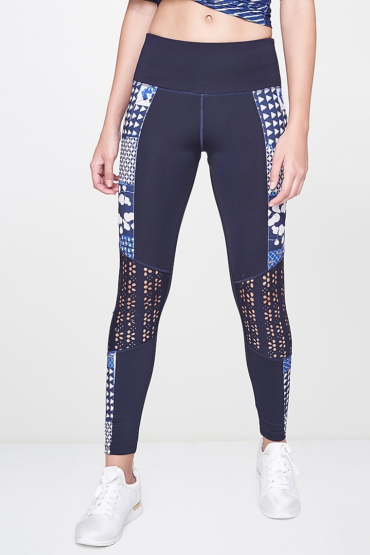 Cobalt Blue Polyester Leggings by AND at Pernia's Pop Up Shop