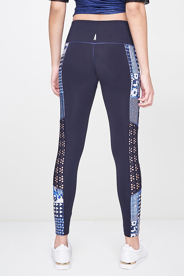 Cobalt Blue Polyester Leggings by AND at Pernia's Pop Up Shop