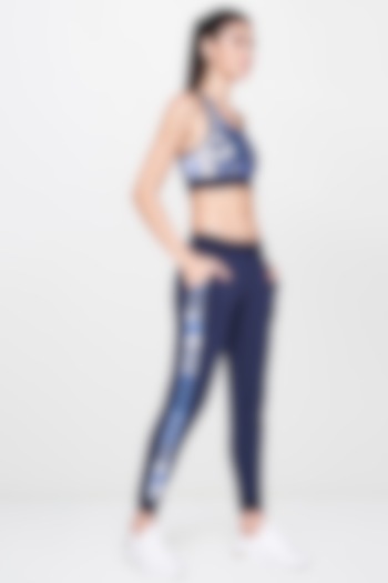 Cobalt Blue Cotton Lycra Joggers by AND