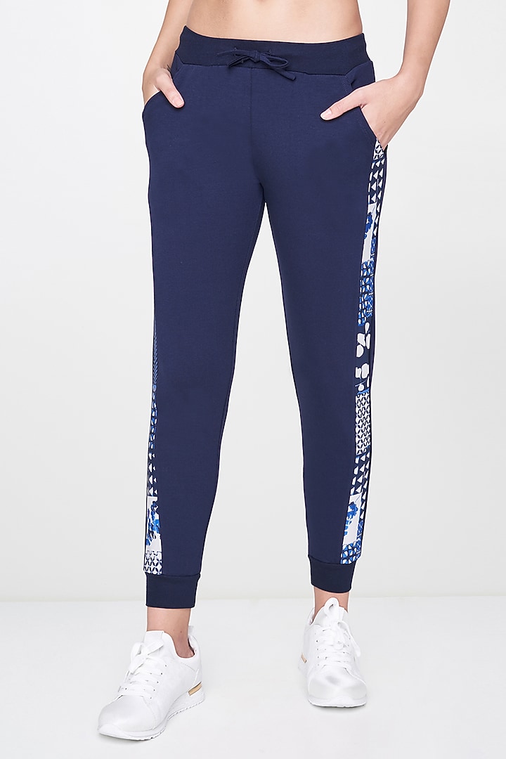 Cobalt Blue Cotton Lycra Joggers by AND at Pernia's Pop Up Shop