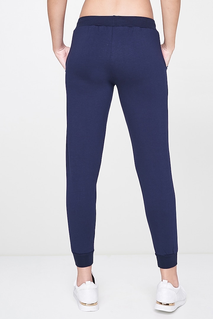 Cobalt Blue Cotton Lycra Joggers by AND at Pernia's Pop Up Shop