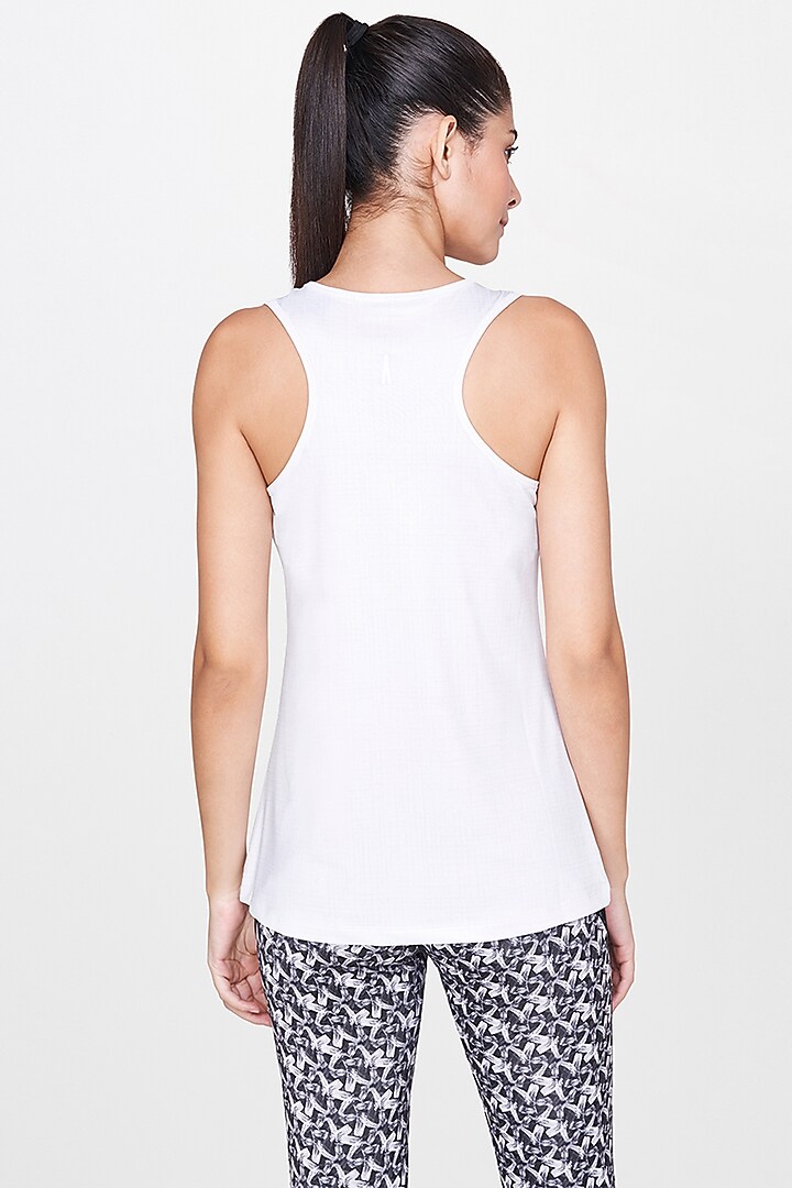 White Printed Top With Leggings by AND at Pernia's Pop Up Shop