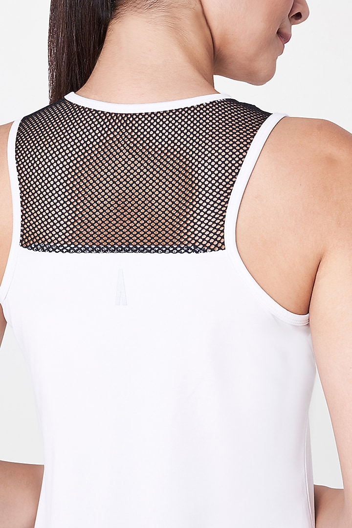 White Tank Top With Grey Leggings by AND at Pernia's Pop Up Shop