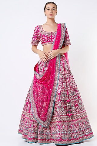 Pink Zardosi Embroidered Lehenga Set by Anita Dongre