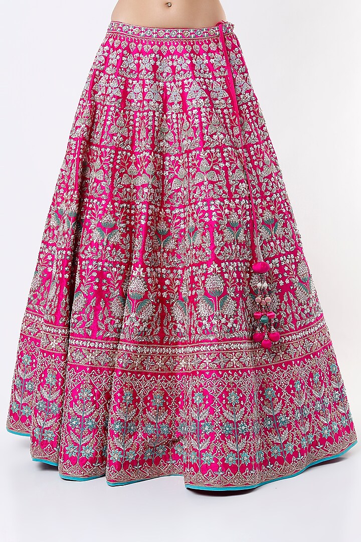 Pink Zardosi Embroidered Bridal Lehenga Set by Anita Dongre at Pernia's Pop Up Shop