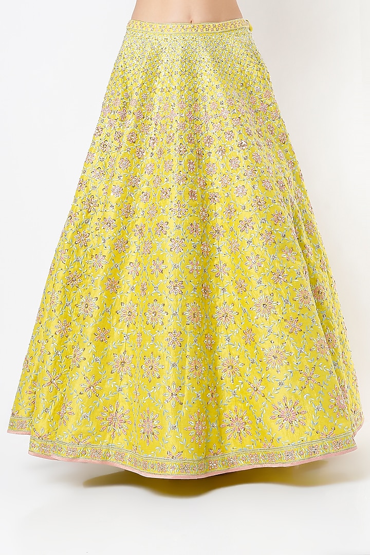Lime Embroidered Bridal Lehenga Set by Anita Dongre at Pernia's Pop Up Shop