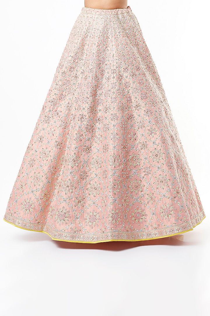 Blush Pink Embroidered Bridal Lehenga Set by Anita Dongre at Pernia's Pop Up Shop