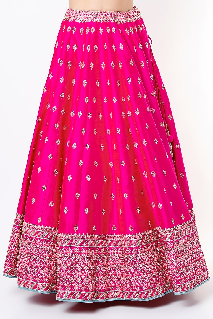 Pink Hand Embroidered Bridal Lehenga Set by Anita Dongre at Pernia's Pop Up Shop