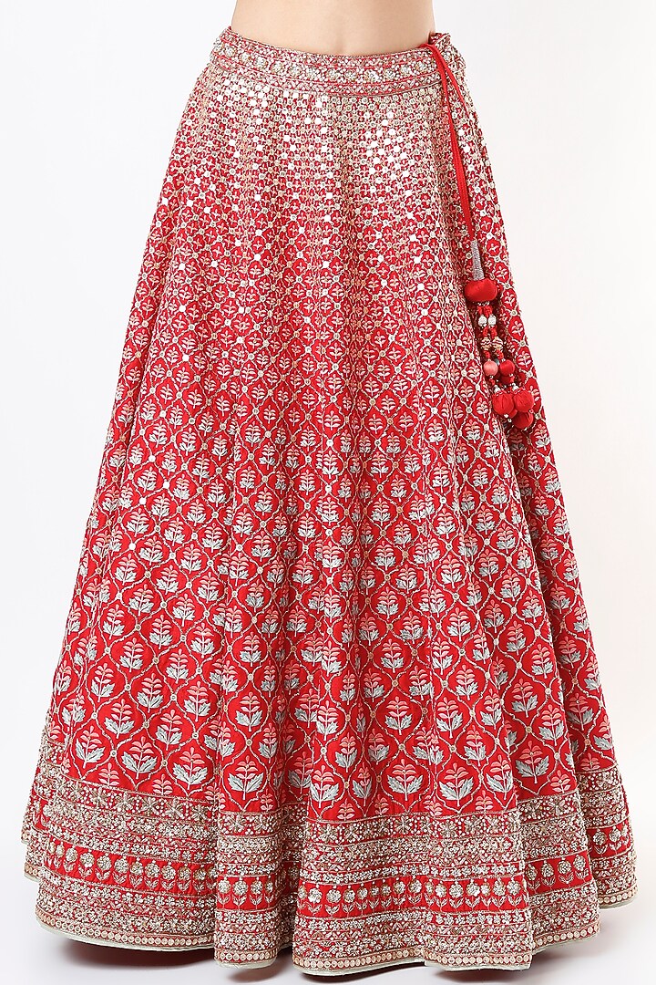Red Silk Bridal Lehenga Set by Anita Dongre at Pernia's Pop Up Shop