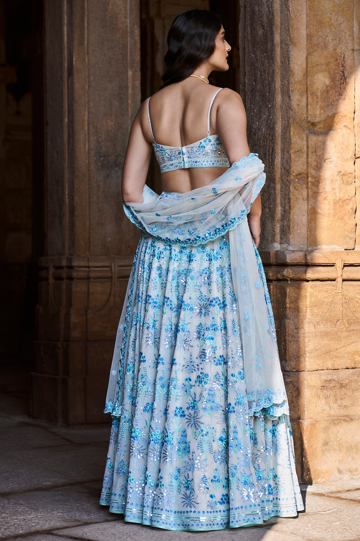 Buy Reyah Lehenga - Sage Online from Anita Dongre