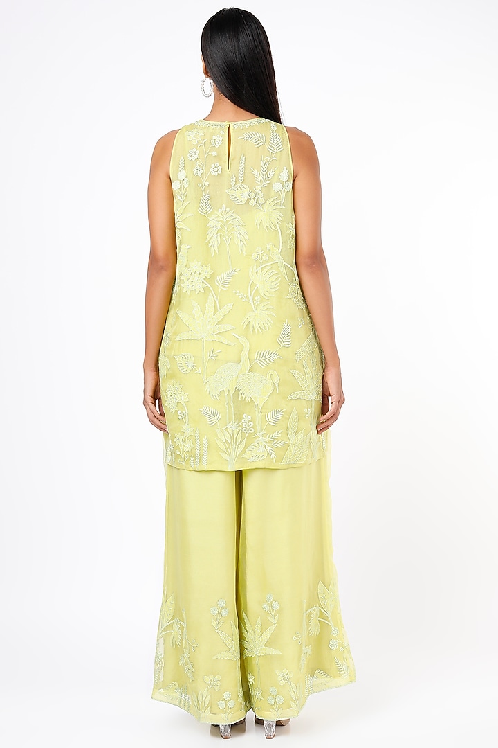 Light Yellow Embroidered Kurta Set by Anita Dongre at Pernia's Pop Up Shop