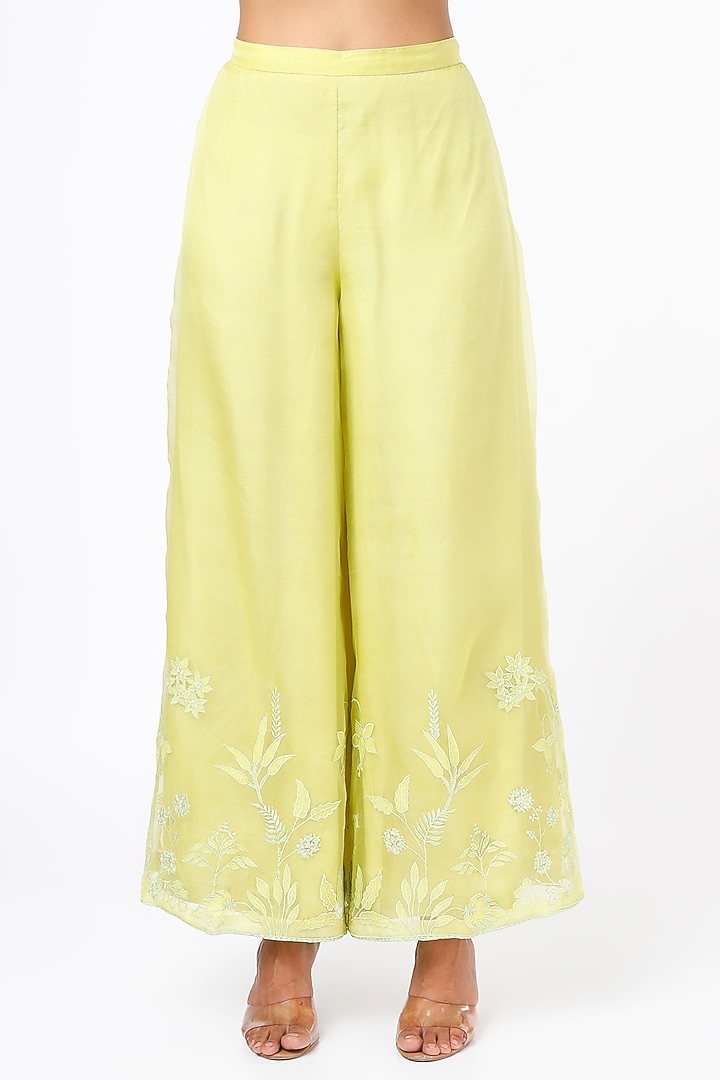 Light Yellow Embroidered Kurta Set by Anita Dongre at Pernia's Pop Up Shop