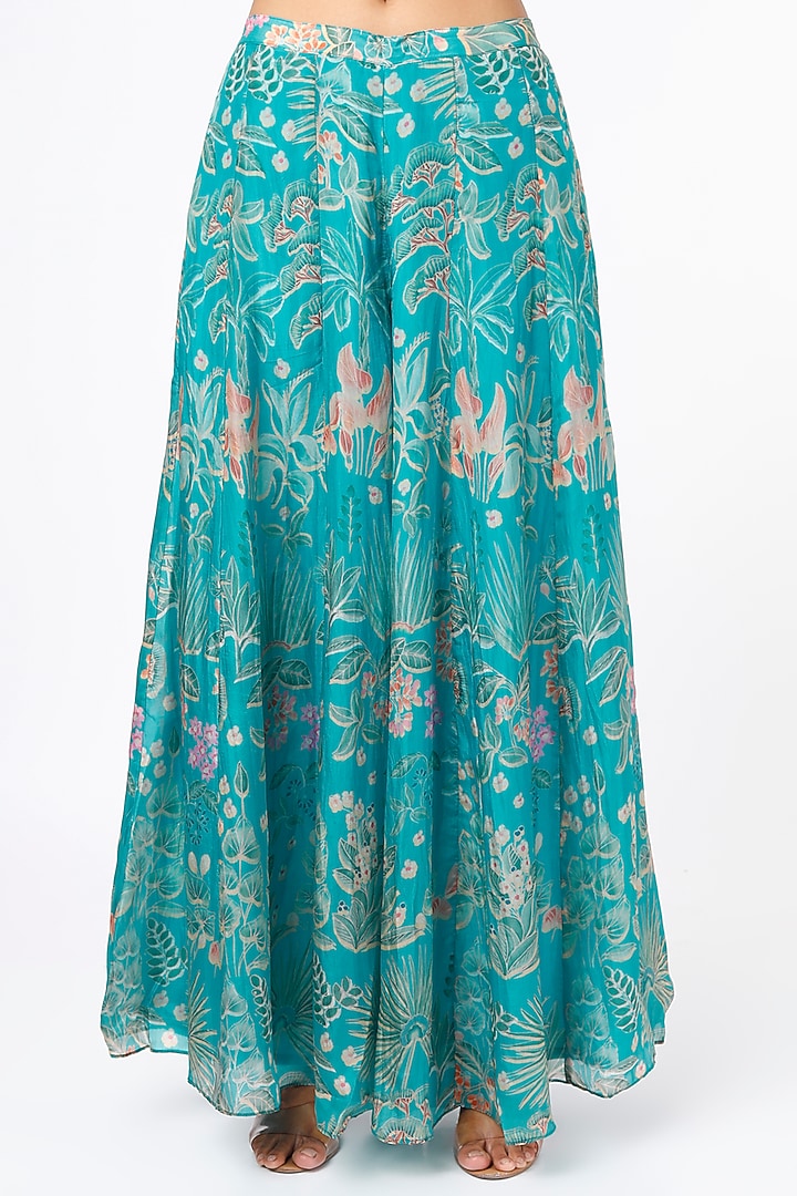 Medium Turquoise Printed Jacket Set by Anita Dongre at Pernia's Pop Up Shop