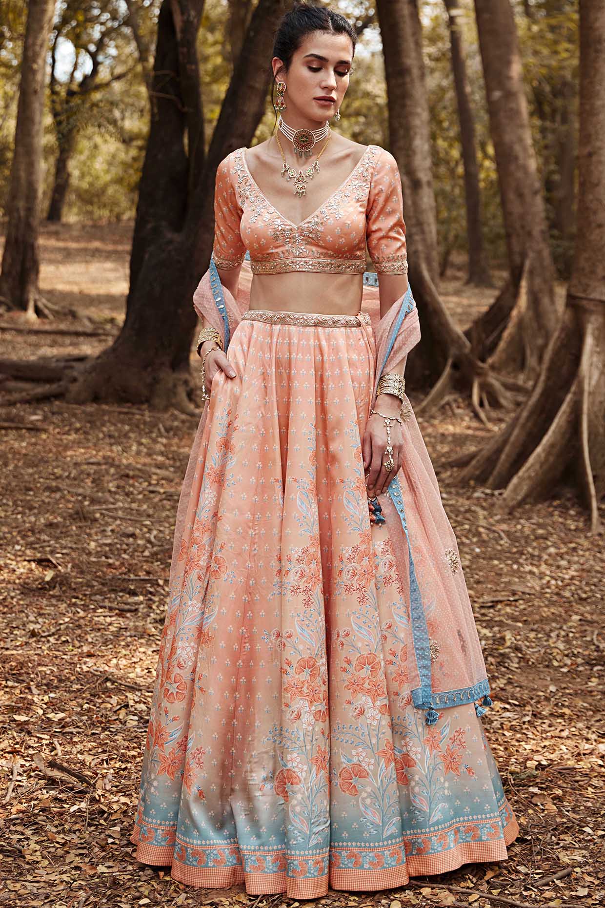 Buy Aadhya Lehenga - Beige Online from Anita Dongre