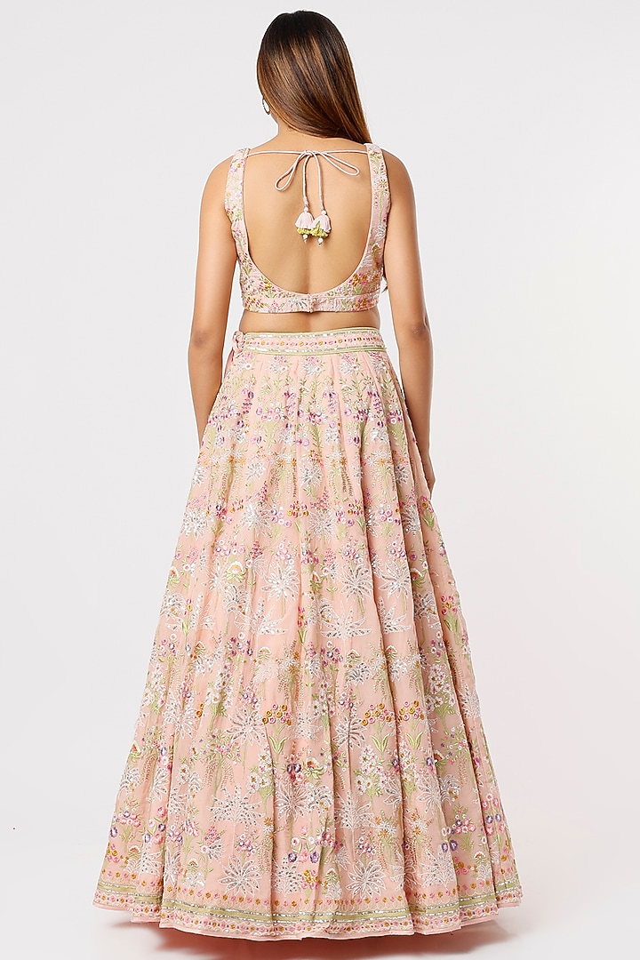 Blush Pink Embroidered Bridal Lehenga Set by Anita Dongre at Pernia's Pop Up Shop