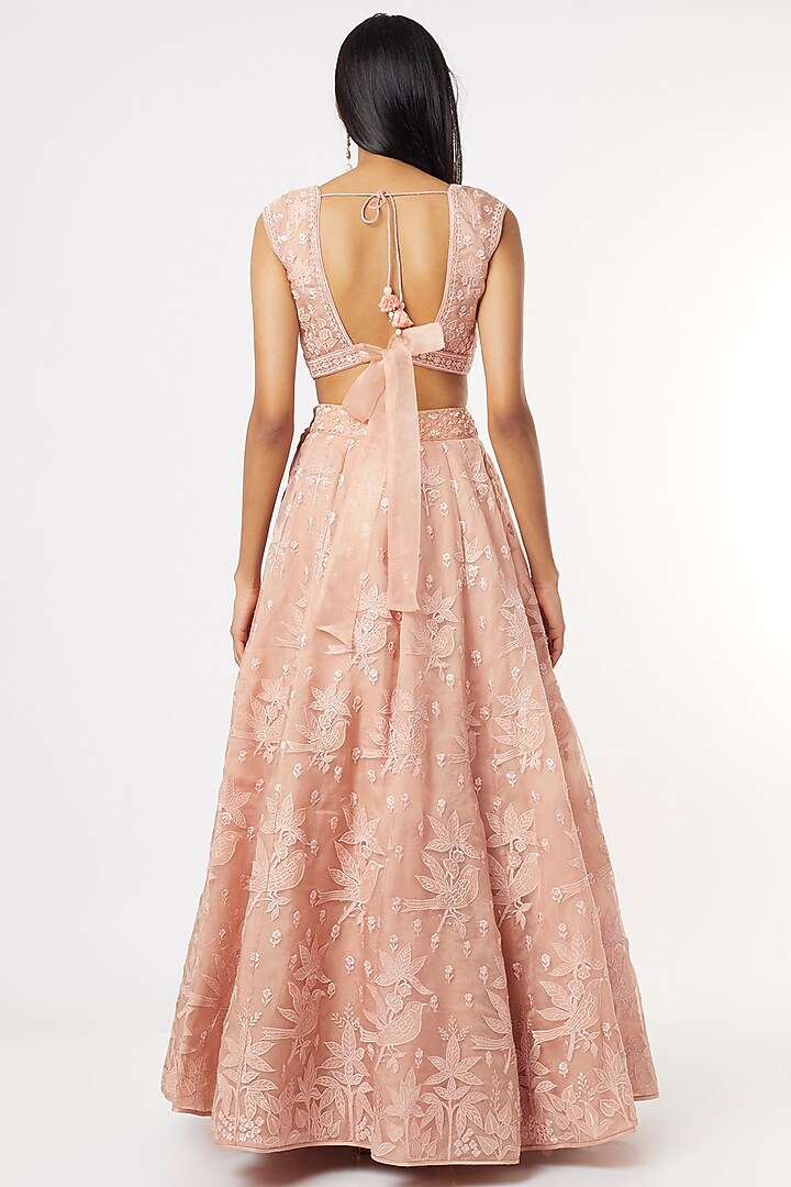 Blush Pink Embroidered Bridal Lehenga Set by Anita Dongre at Pernia's Pop Up Shop