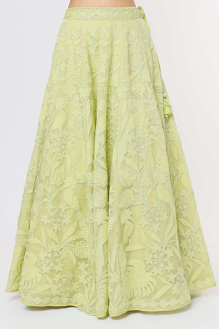 Lime Yellow Embroidered Bridal Lehenga Set by Anita Dongre at Pernia's Pop Up Shop