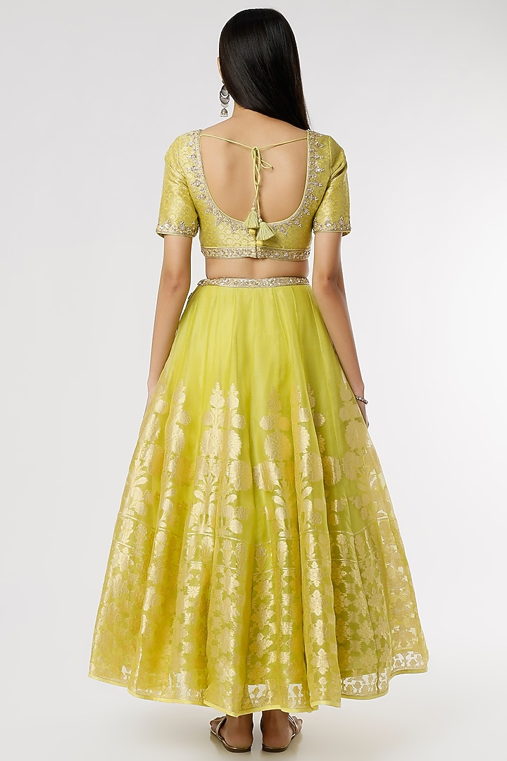 Lime Silk Bridal Lehenga Set by Anita Dongre at Pernia's Pop Up Shop