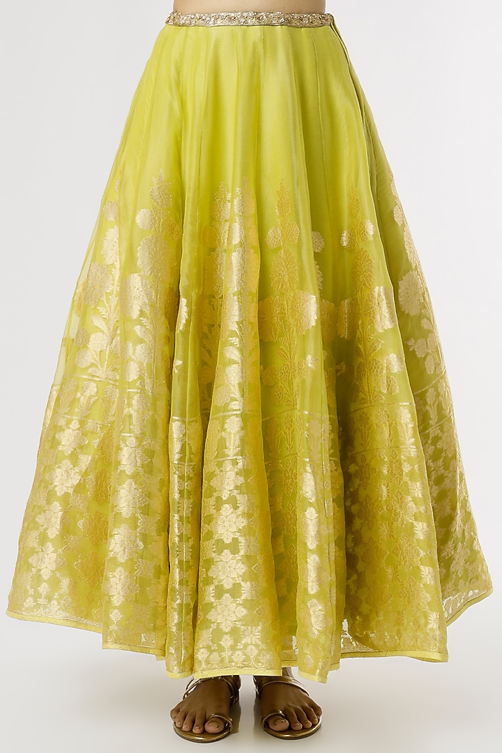 Lime Silk Bridal Lehenga Set by Anita Dongre at Pernia's Pop Up Shop
