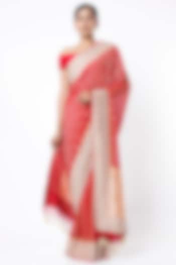 Red Bandhani Saree Set by Anita Dongre