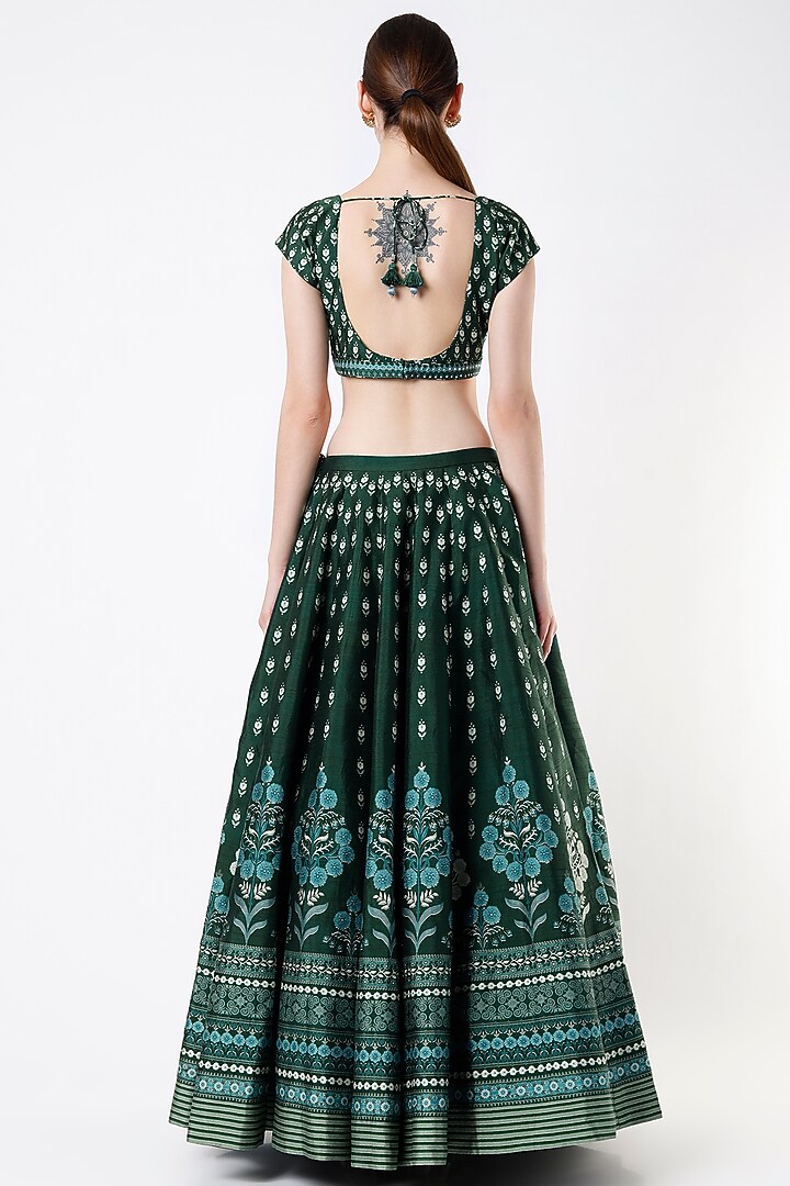 Lush Green Printed Wedding Lehenga Set by Anita Dongre at Pernia's Pop Up Shop
