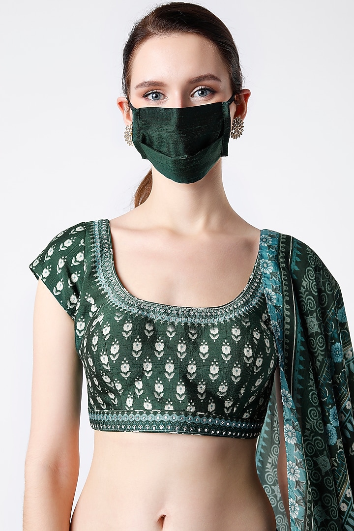 Lush Green Printed Wedding Lehenga Set by Anita Dongre at Pernia's Pop Up Shop