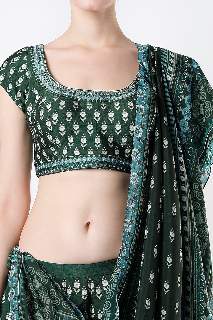 Lush Green Printed Wedding Lehenga Set by Anita Dongre at Pernia's Pop Up Shop