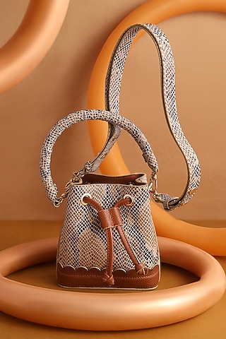 Multi-Colored Leather Printed Bucket Bag by And Also