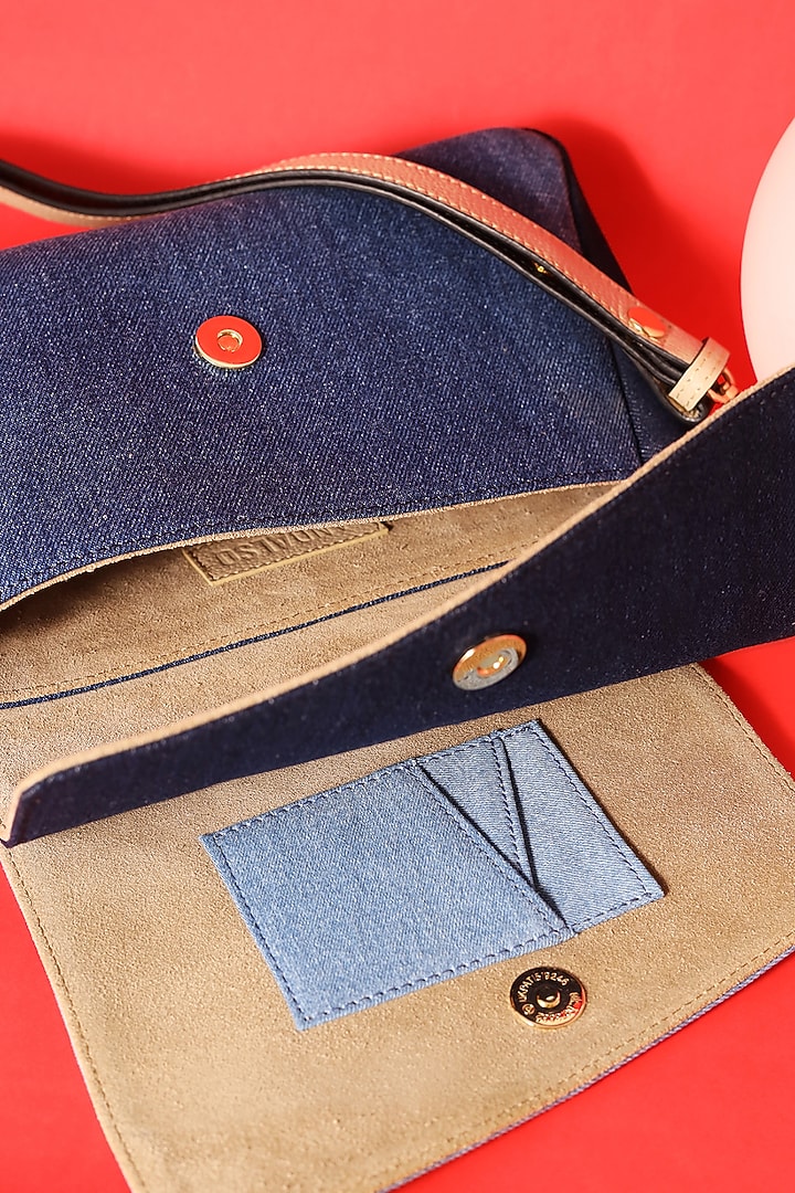 Blue Denim Flap Bag by And Also at Pernia's Pop Up Shop