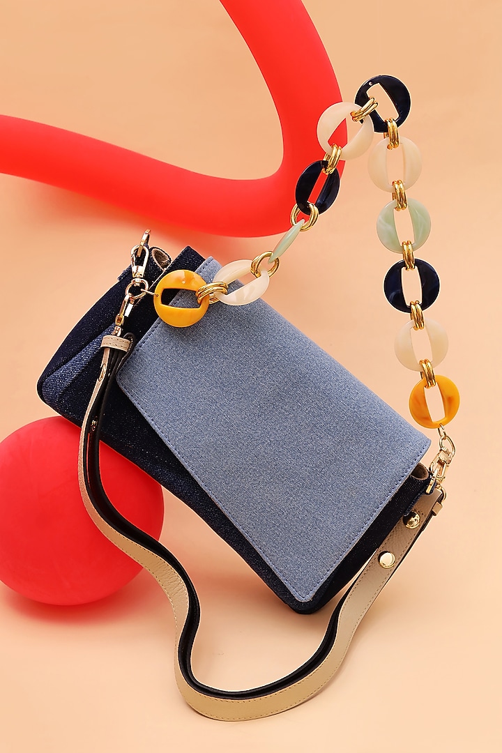 Blue Denim Flap Bag by And Also at Pernia's Pop Up Shop