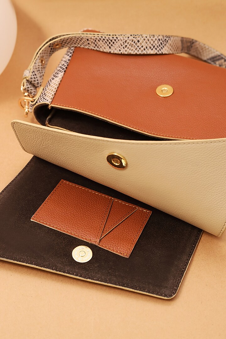 Multi-Colored Leather Python Printed Flap Bag by And Also at Pernia's Pop Up Shop