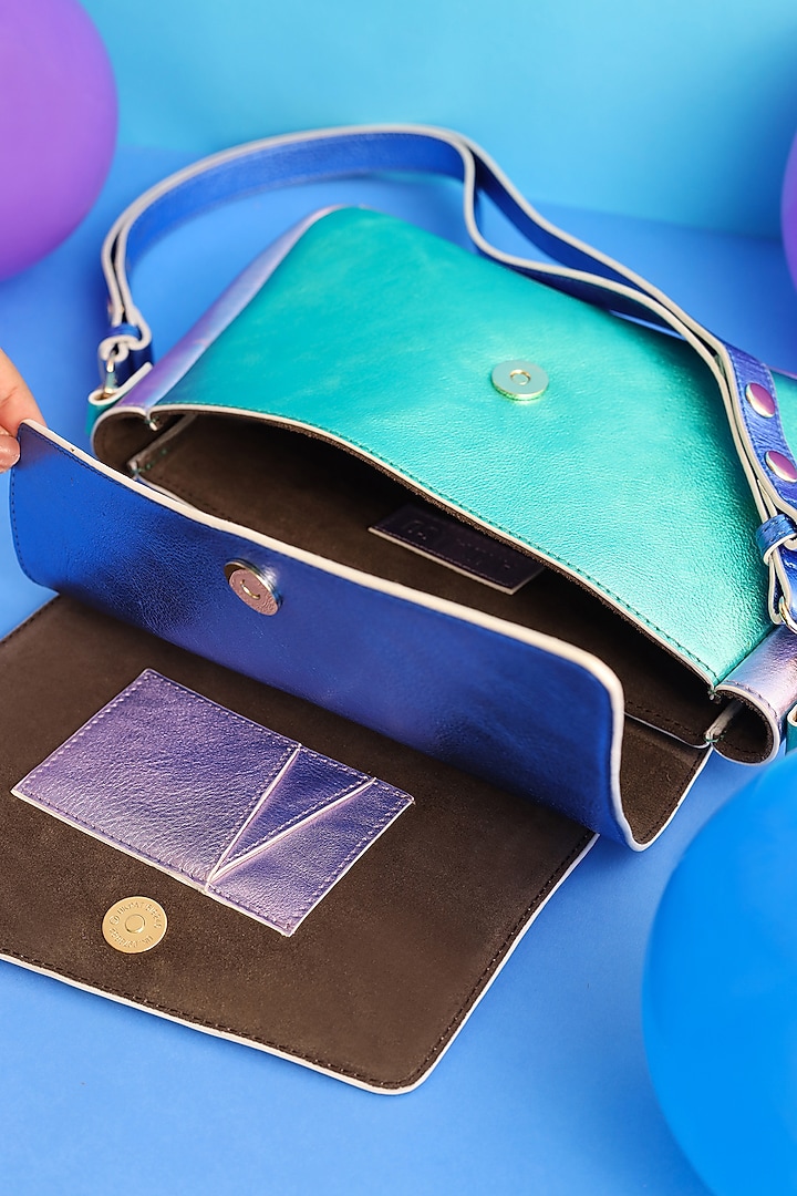 Multi-Colored Leather Flap Bag by And Also at Pernia's Pop Up Shop