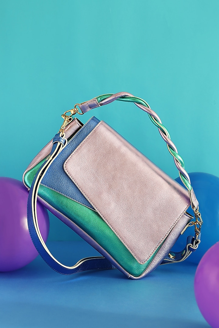 Multi-Colored Leather Flap Bag by And Also at Pernia's Pop Up Shop