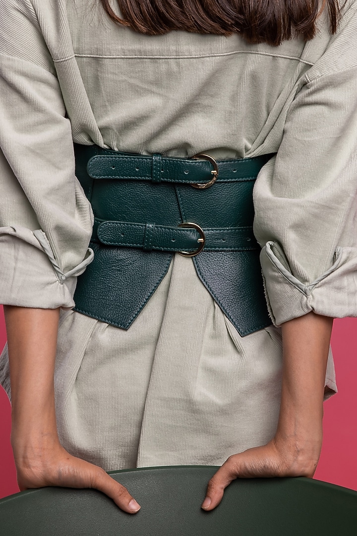 Emerald Green Corset Belt by And Also at Pernia's Pop Up Shop