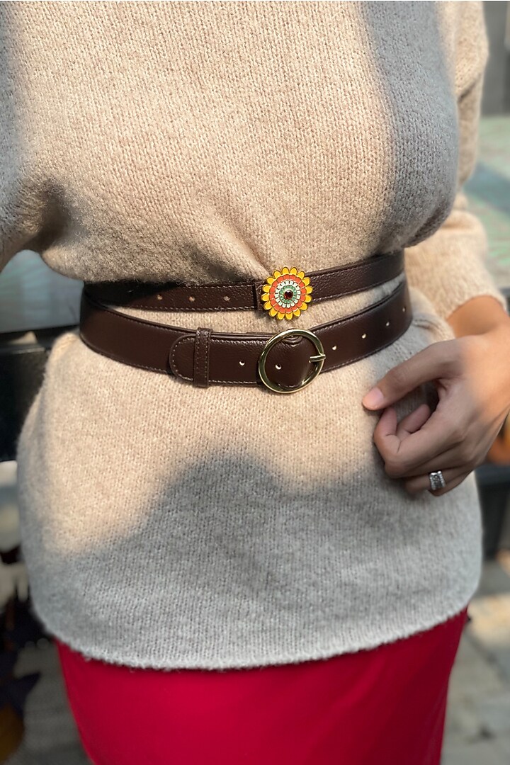 Brown & Blue Double Belt by And Also at Pernia's Pop Up Shop