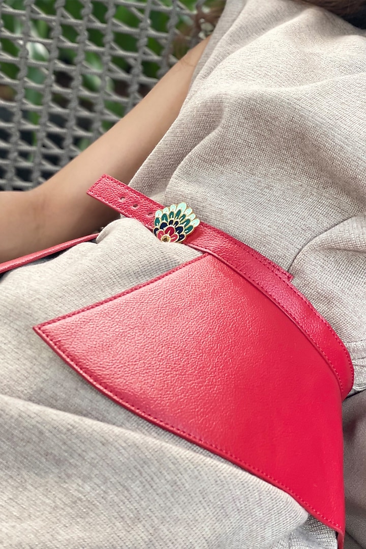 Brown & Red Peplum Belt by And Also at Pernia's Pop Up Shop