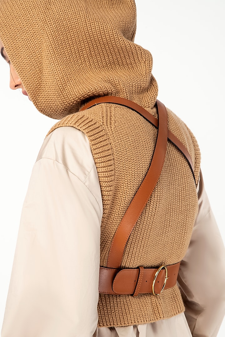 Tan Suspender Body Belt by And Also at Pernia's Pop Up Shop