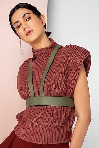Olive Green Suspender Body Belt by And Also